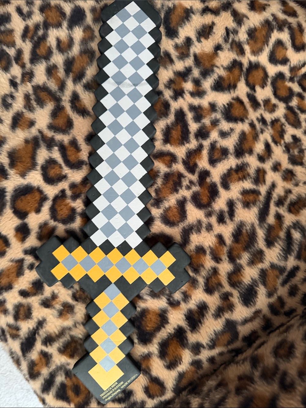 Pixel-Style Foam Sword Toy in Yellow and Gray - Kids Action Play